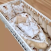 Komplet pościeli niemowlęcej wróżki w kolorze jasnego beżu, warkocz, rożek, kocyk, kokon